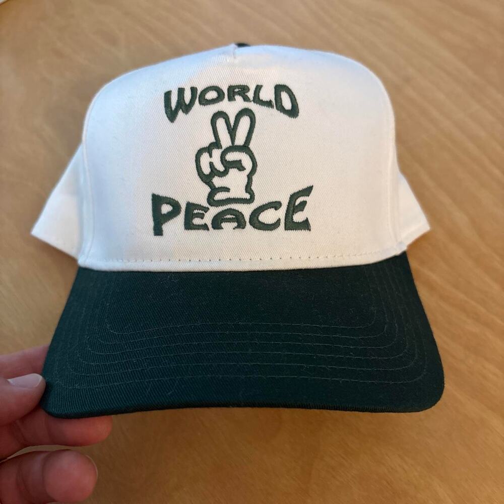 White and black trucker cap